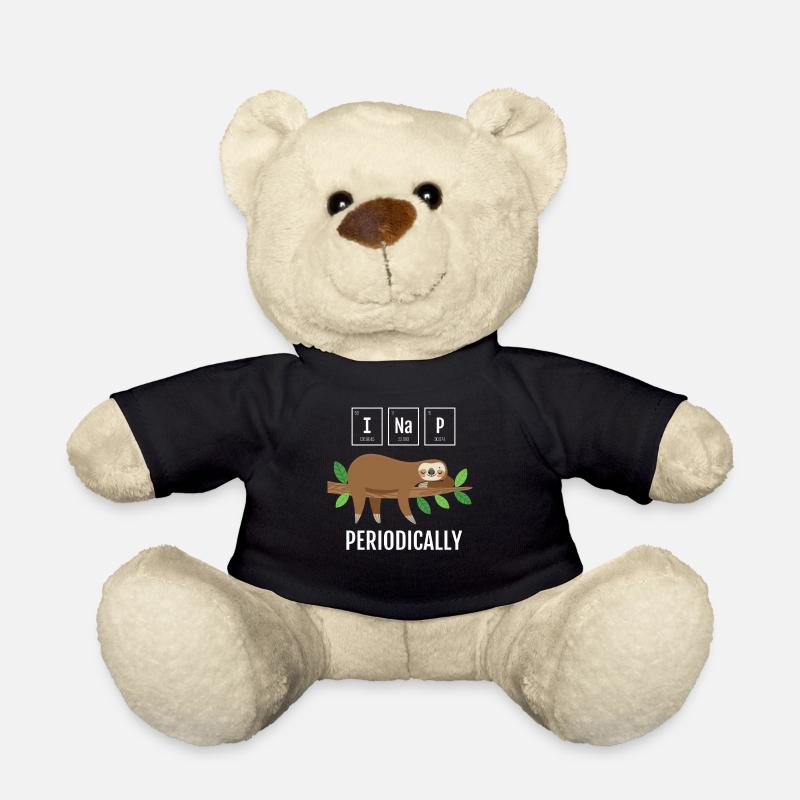 Chemistry Sloth Periodic Table Nap Periodically - Teddy Bear - black