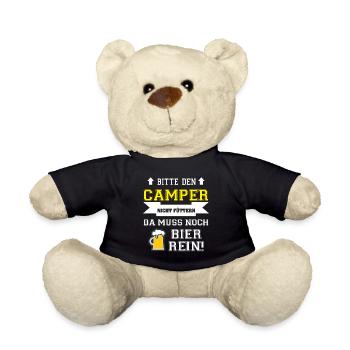 Bitte den Camper nicht füttern da muss noch Bier - Teddy - Schwarz - Vorne