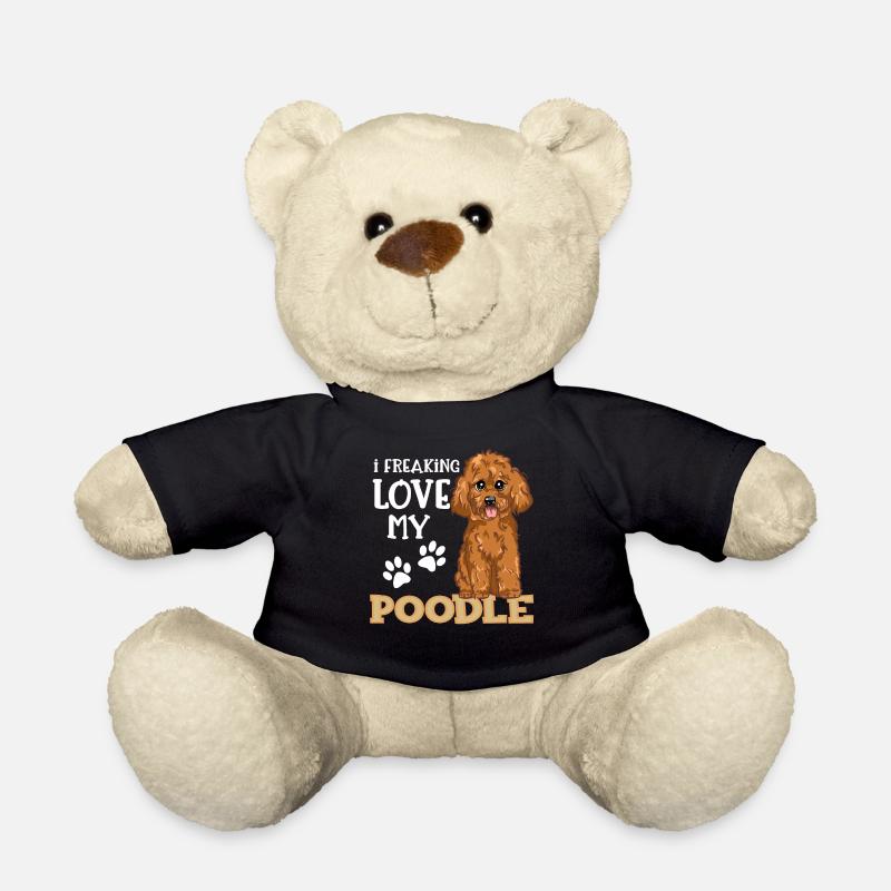 I Love My Poodle Poodle Dog Gift - Teddy Bear - black