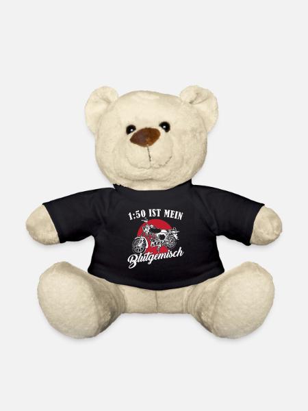 DDR Moped Spruch // 1:50 ist mein Blutgemisch - Teddy - Schwarz