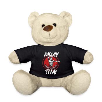 Muay Thai Kämpfer Geschenk - Teddy - Schwarz - Vorne
