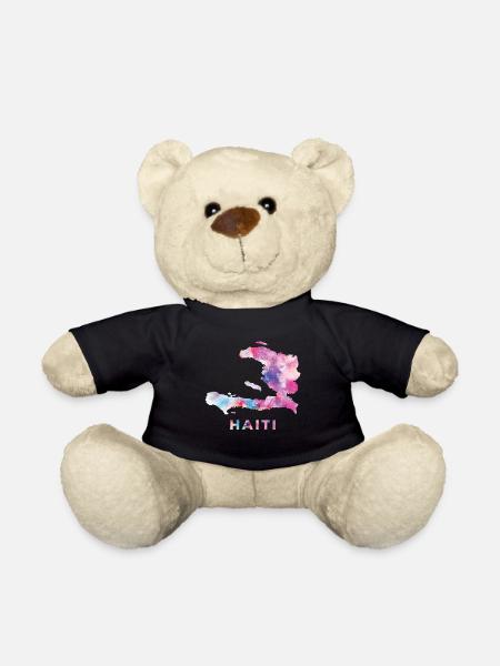 Haiti Haitian Stolz Land Flagge I Geschenk - Teddy - Schwarz