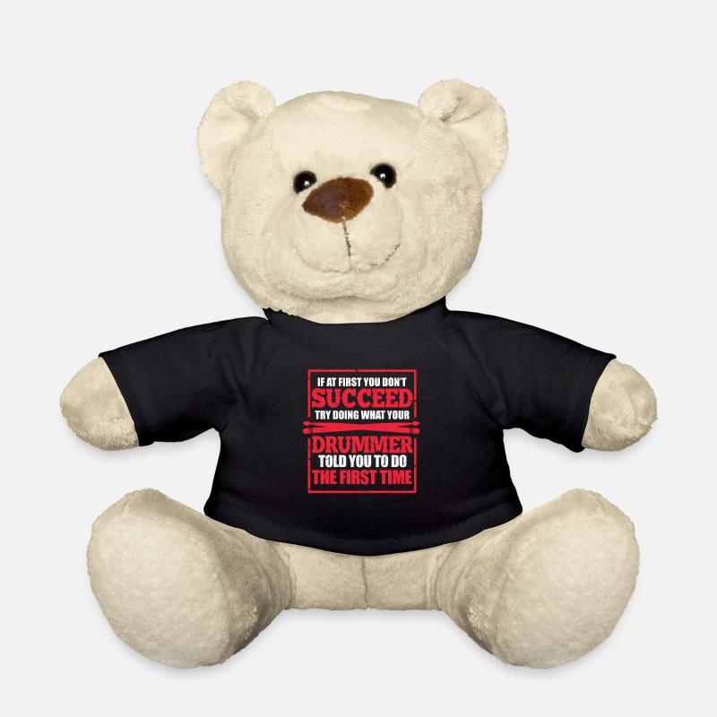 Drummer Drummer Drummer Band Gift - Teddy Bear - black