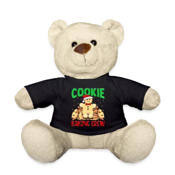 Cookie Baking Team Gingerbread Man Baking Cookies - Teddy Bear - black - Front