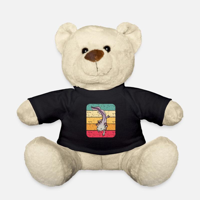 Retro Axolotl - Teddy - Schwarz