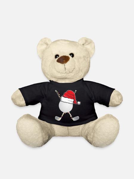 Christmas Golf Santa Claus Nikolaus Golfer - Teddy Bear - black