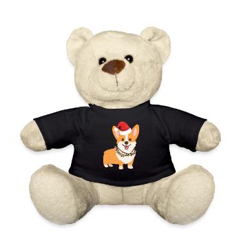 Christmas Pembroke Welsh Corgi - Teddy Bear - black - Front