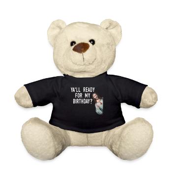 Jesus Christ Birthday Meme Funny Christmas Pun - Teddy Bear - black - Front
