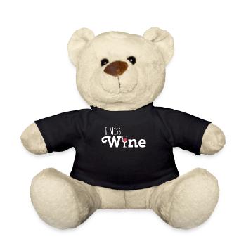 I Miss Wine Gift Funny Pregnancy Pregnant New Baby - Teddy - Schwarz - Vorne