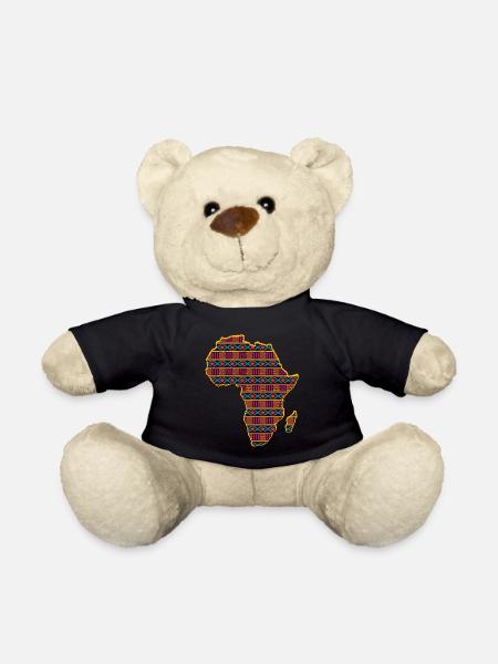 Modèle De Carte De L'Afrique T-Shirt Dames Hommes Africain - Nounours - noir