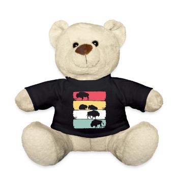 American bison zoo animal - Teddy Bear - black - Front