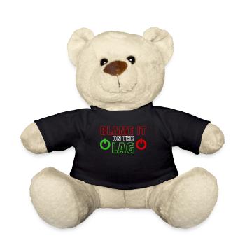Gaming Gift Funny Lag Gamer for Teen Boys Men - Teddy Bear - black - Front