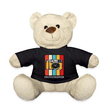 Retro Kamera Pop Art Block - Teddy - Schwarz - Vorne