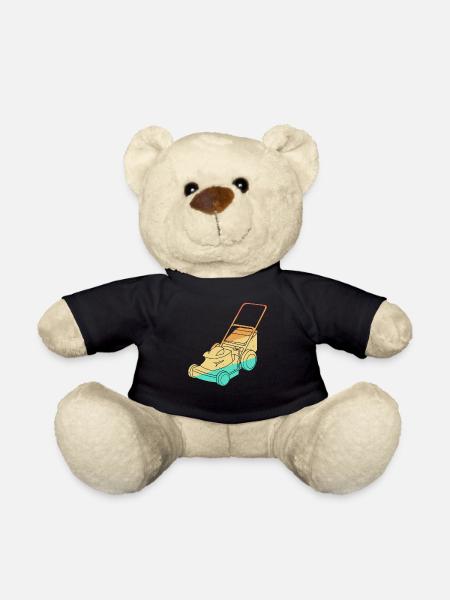 Rasen Mähen Rasenmäher Vintage Retro - Teddy - Schwarz