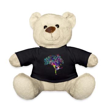 Yoga woman tree psychedelic - Teddy Bear - black - Front