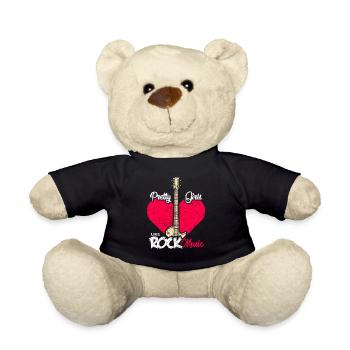 Pretty girls like rock music vintage - Teddy Bear - black - Front
