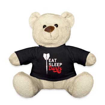 Darts Motiv Eat Sleep Darts - Teddy - Schwarz - Vorne