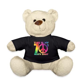 70s 70s Seventies Retro Hippie - Teddy Bear - black - Front
