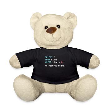 Funny Programmer Gift SQL Query - Teddy Bear - black - Front