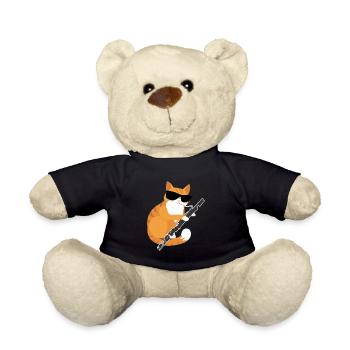 Musik Katze Sonnenbrille Fagottist Musiker Fagott - Teddy - Schwarz - Vorne