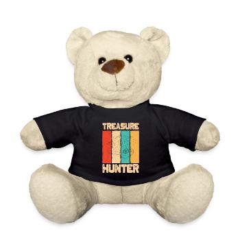 Cool Treasure Hunting Island Map Geocachers gift - Teddy Bear - black - Front