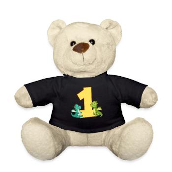 1er anniversaire dragon 1 année Vieux enfants cadeau - Nounours - noir - Devant