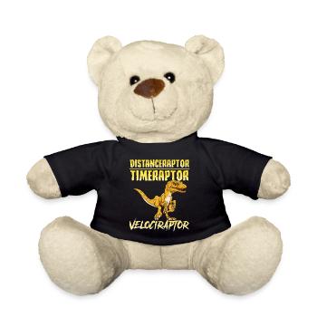Distanceraptor / Timeraptor = Velociraptor Pun - Teddy Bear - black - Front