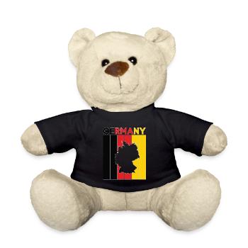 Drapeau et frontière nationale de l'Allemagne - Nounours - noir - Devant