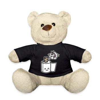 Never grow up - Unicorn toilet paper - Teddy Bear - black - Front