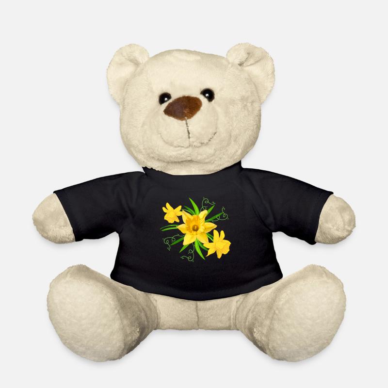 Gelbe Narzissen Blumen Frühling Ostern Blumen - Teddy - Schwarz