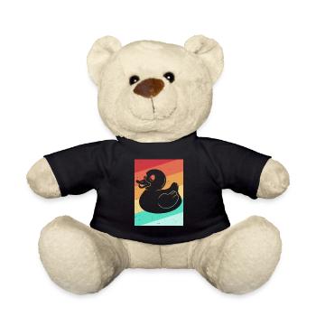 Gummiente Quietscheente Bade Ente Retro - Teddy - Schwarz - Vorne