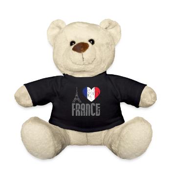 J'aime la france j'aime la france paris eiffeltum - Nounours - noir - Devant