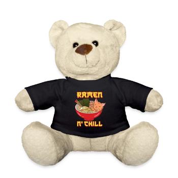 Ramen cat anime - Teddy Bear - black - Front