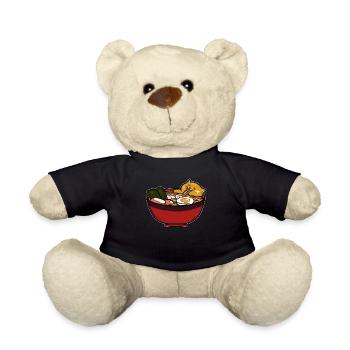 Chat ramen kawaii - Nounours - noir - Devant
