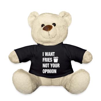 Pommes Frites Pommfritz Fritten Imbiss Fries - Teddy - Schwarz - Vorne