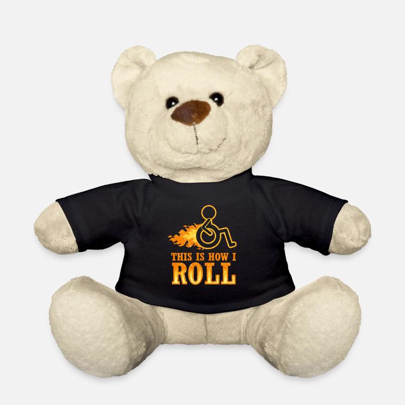 Wheelchair wheelchair user disability gift - Teddy Bear - black