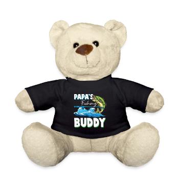 Father and son fly fishing buddy child - Teddy Bear - black - Front