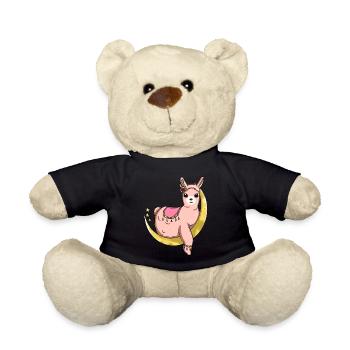 Alpaca moon llama cute pet andean animal gift - Teddy Bear - black - Front