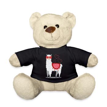 Cadeau d'alpaga lama pour femmes, hommes et enfants - Nounours - noir - Devant