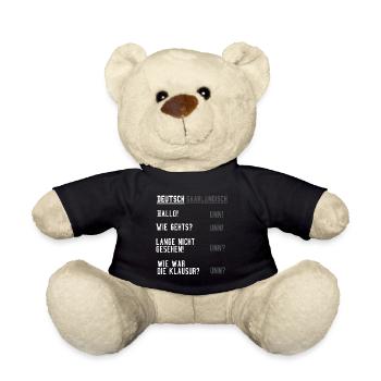 Deutsch Saarländisch Saarland Dialekt Geschenkidee - Teddy - Schwarz - Vorne