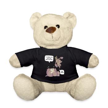 I'll Fight You With My Bear Hands, Oh Deer, Funny - Teddy Bear - black - Front