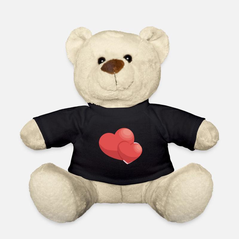 Coeur romantique - Nounours - noir