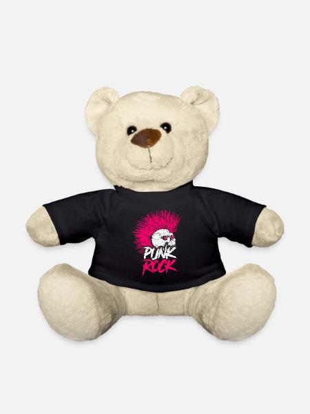 Cadeau de crâne punk rock rétro musique punk - Nounours - noir