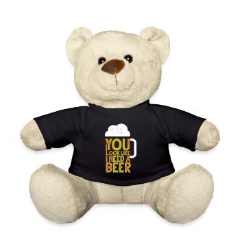 Bière Humour Drôle Dire Drôle Cadeau - Nounours - noir - Devant