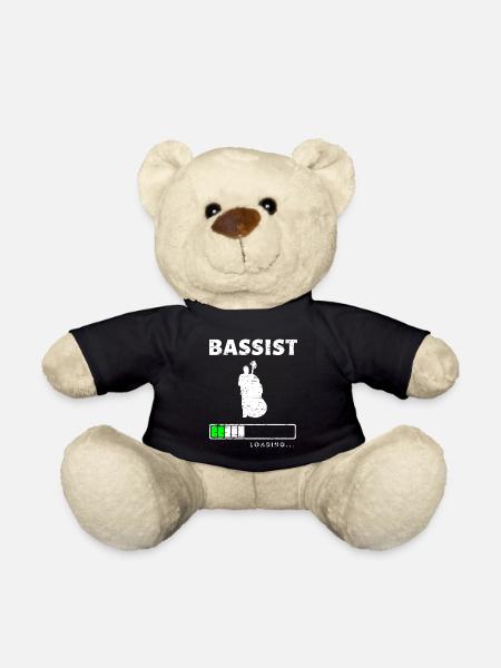 Bass T-Shirt Geschenkidee für Musiker Bassisten - Teddy - Schwarz