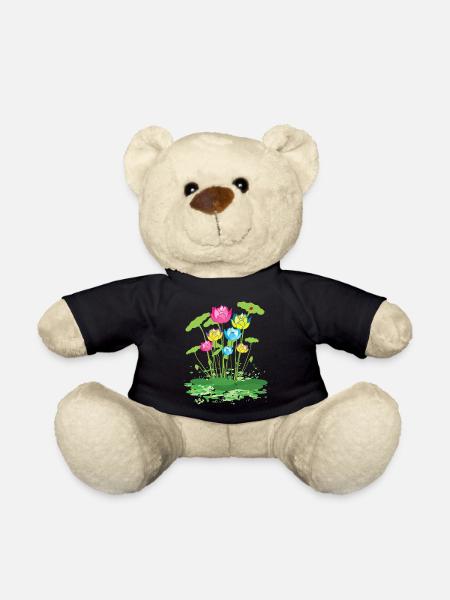 bunte Seerosen Blumen - Teddy - Schwarz