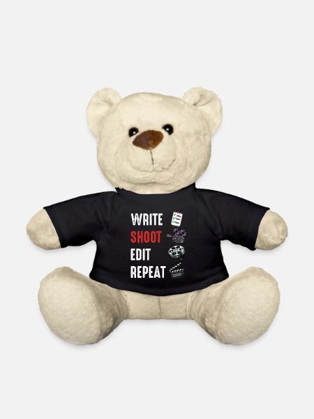 Schreiben Drehen Schneiden Wiederholen - Teddy - Schwarz