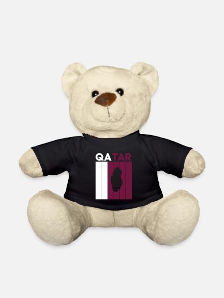 Drapeau et frontière du Qatar - Nounours - noir