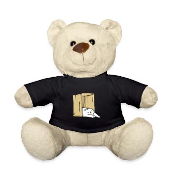 Schlafende Katze im Karton - Teddy - Schwarz - Vorne