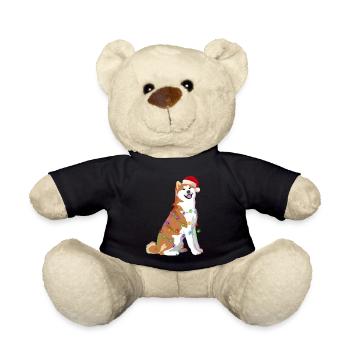 Guirlande de Noël pour chien Akita - Nounours - noir - Devant
